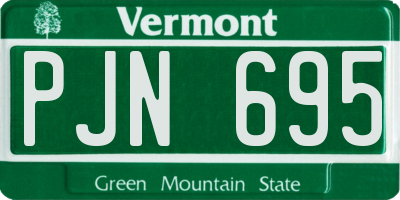VT license plate PJN695