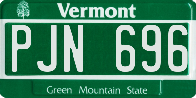 VT license plate PJN696