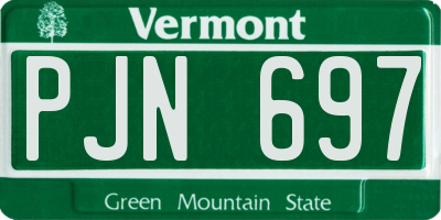 VT license plate PJN697