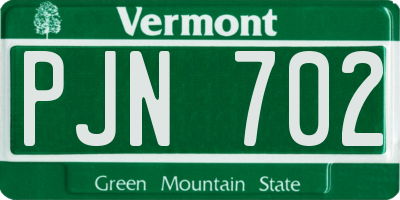 VT license plate PJN702