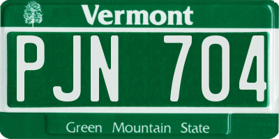 VT license plate PJN704