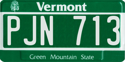 VT license plate PJN713