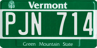 VT license plate PJN714