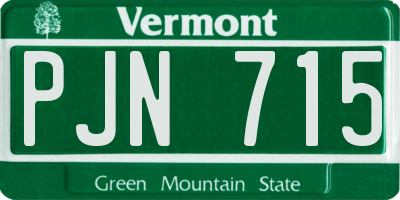 VT license plate PJN715
