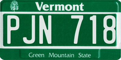 VT license plate PJN718