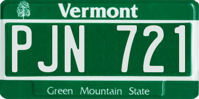 VT license plate PJN721