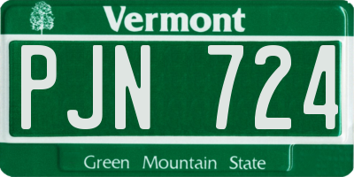 VT license plate PJN724