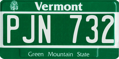 VT license plate PJN732