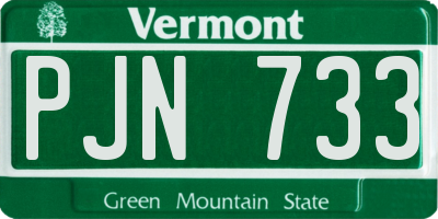 VT license plate PJN733