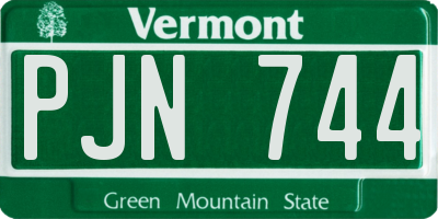 VT license plate PJN744