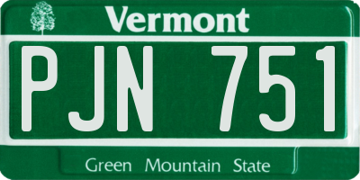 VT license plate PJN751