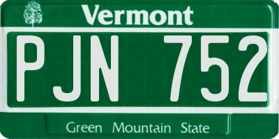 VT license plate PJN752