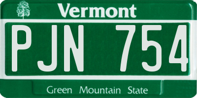 VT license plate PJN754