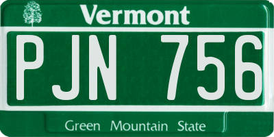 VT license plate PJN756