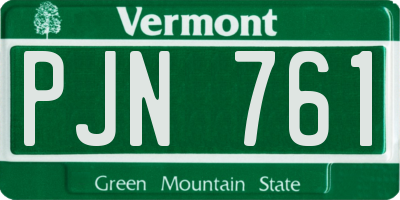 VT license plate PJN761