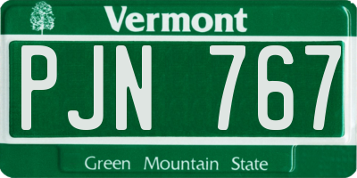 VT license plate PJN767
