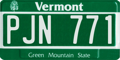 VT license plate PJN771