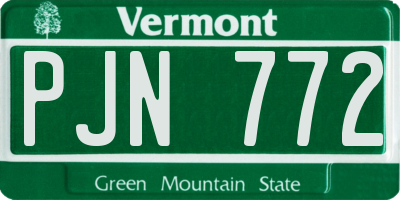 VT license plate PJN772