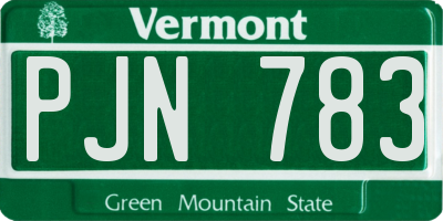 VT license plate PJN783