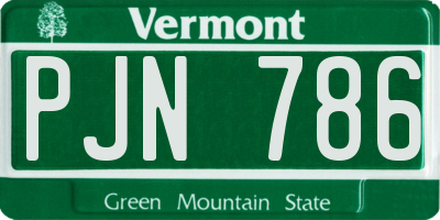 VT license plate PJN786