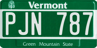 VT license plate PJN787