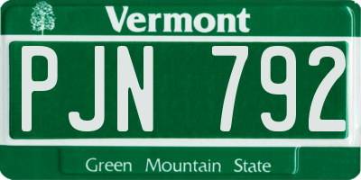 VT license plate PJN792