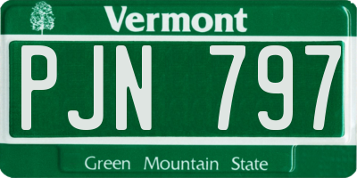 VT license plate PJN797