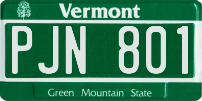 VT license plate PJN801