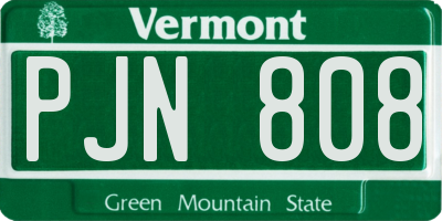 VT license plate PJN808