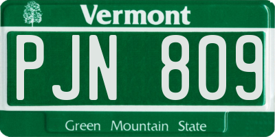 VT license plate PJN809