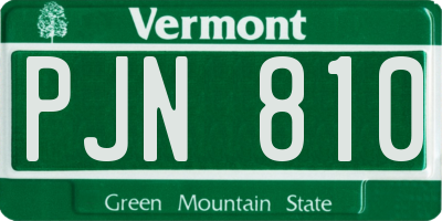 VT license plate PJN810