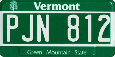 VT license plate PJN812