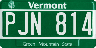 VT license plate PJN814