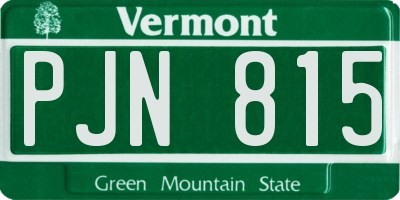 VT license plate PJN815