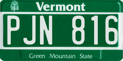 VT license plate PJN816