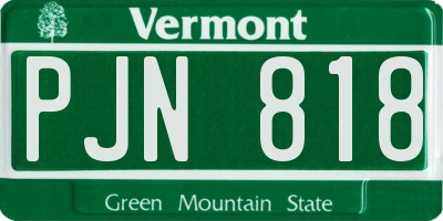 VT license plate PJN818