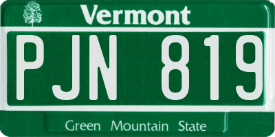 VT license plate PJN819