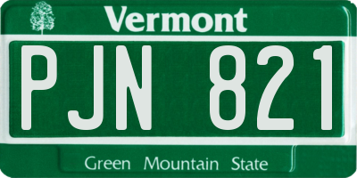 VT license plate PJN821
