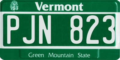 VT license plate PJN823