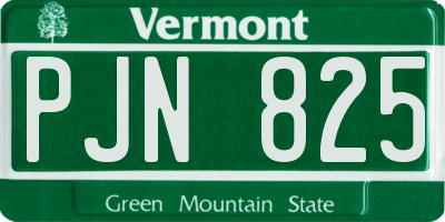 VT license plate PJN825