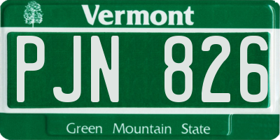 VT license plate PJN826
