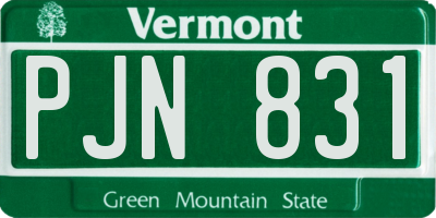 VT license plate PJN831