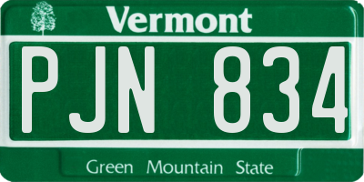 VT license plate PJN834