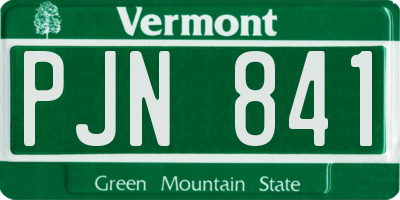 VT license plate PJN841