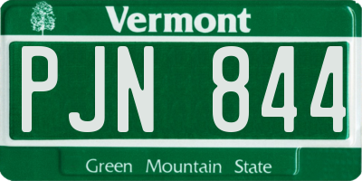 VT license plate PJN844