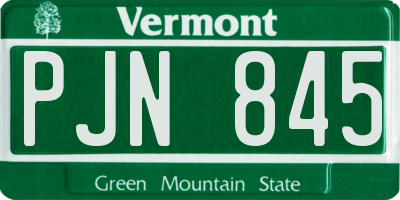 VT license plate PJN845