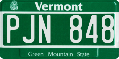 VT license plate PJN848