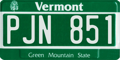 VT license plate PJN851