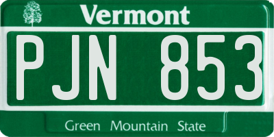 VT license plate PJN853
