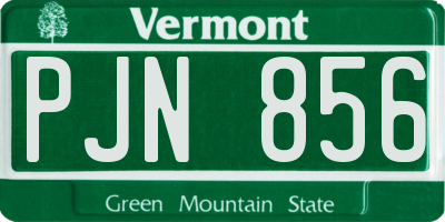VT license plate PJN856